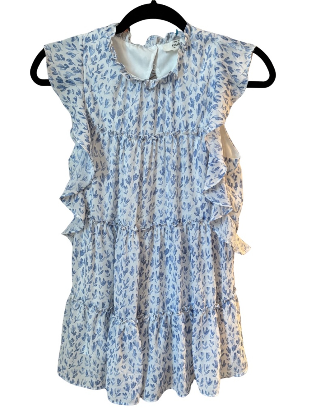 Entro Ruffle Floral Open Back Top
